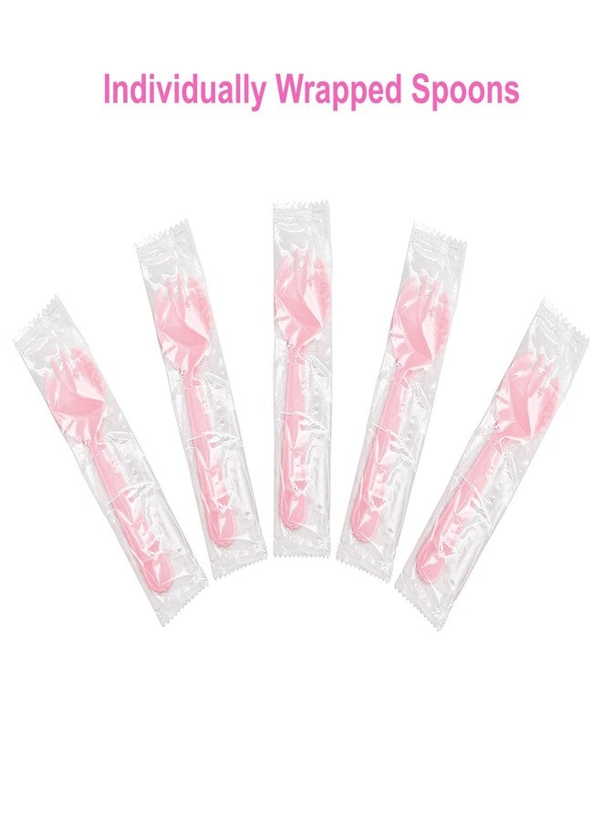 DEAYOU 100 Pack Aluminium Foil Baking Cups, 5oz Mini Cake Pans with Lids and Spoons, Disposable Ramekin Cupcake Liners, Pie Tins Muffin Pan for Wedding, Party, Valentine, Girls' Day, Women's Day, Pink - Image 4