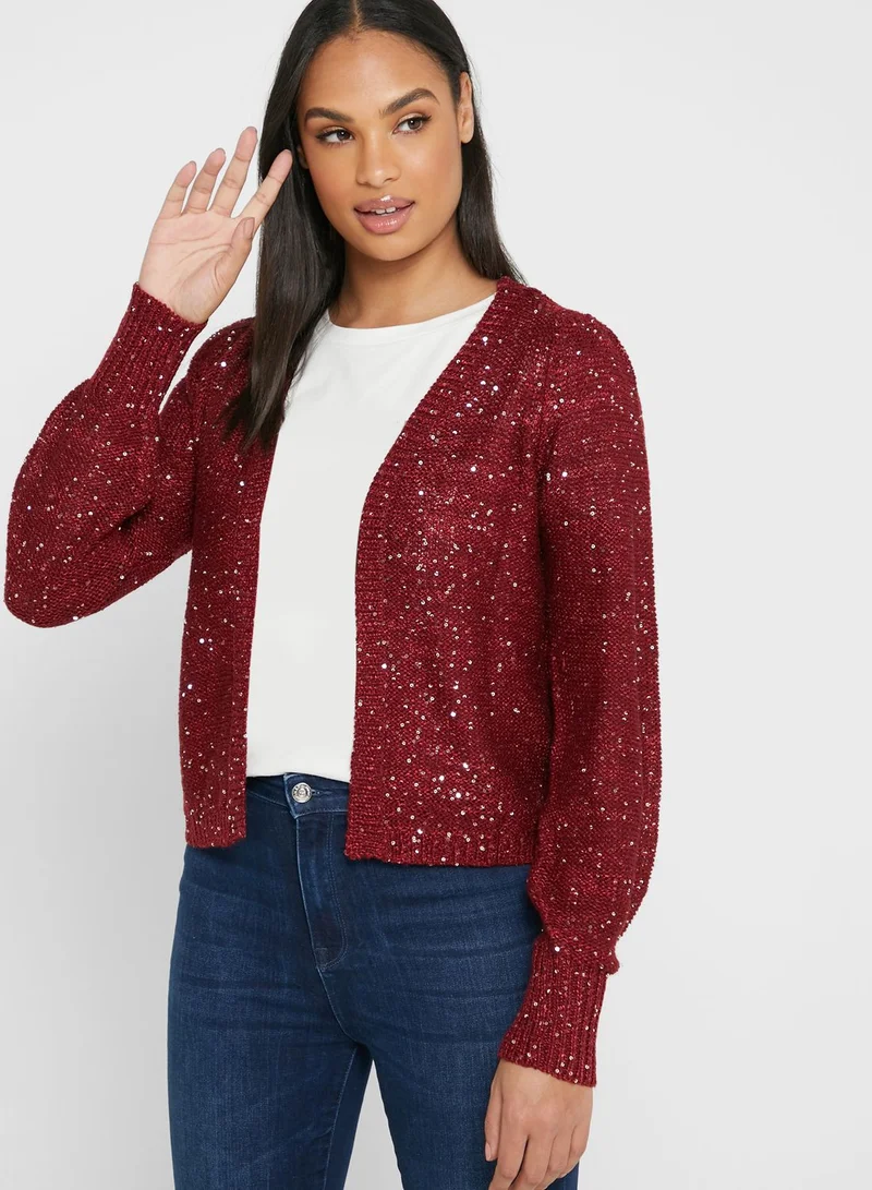 VERO MODA V-Neck Shimmer Cardigan