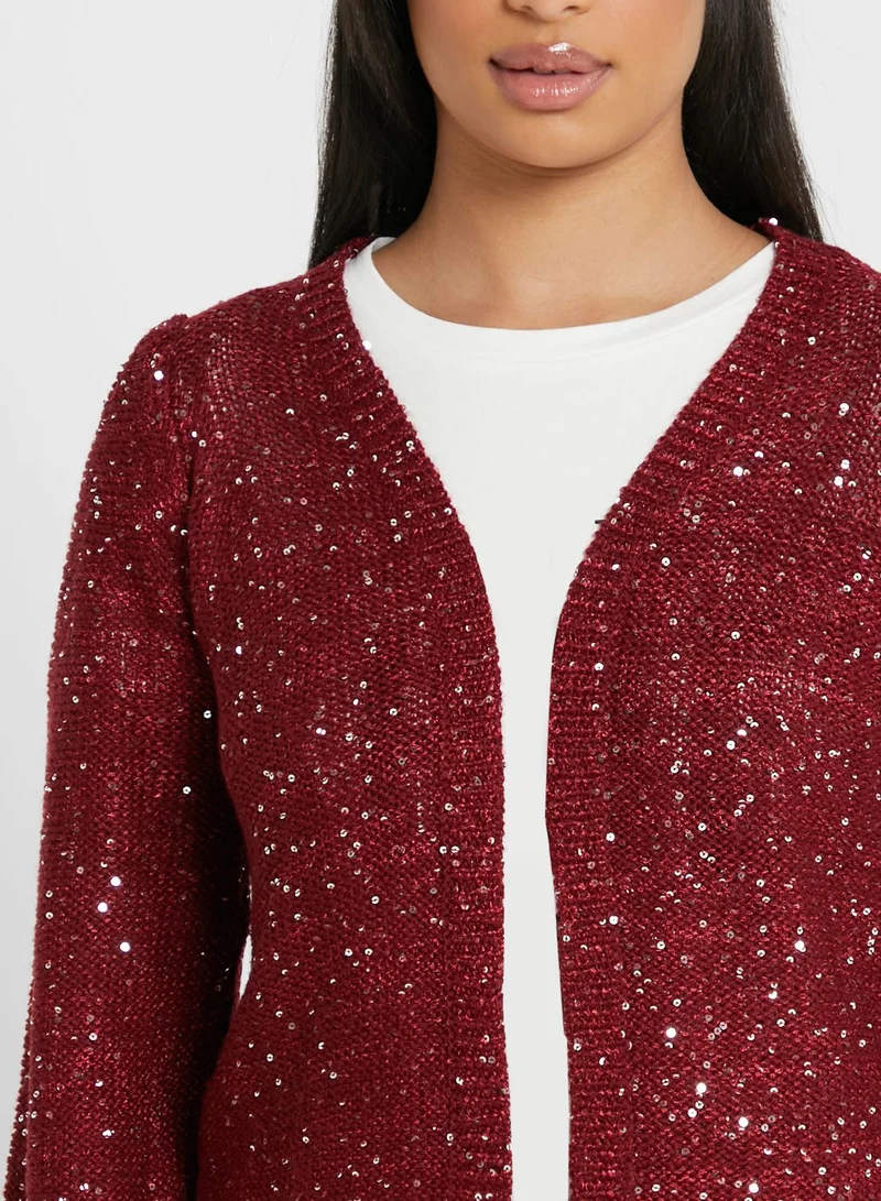 VERO MODA V-Neck Shimmer Cardigan