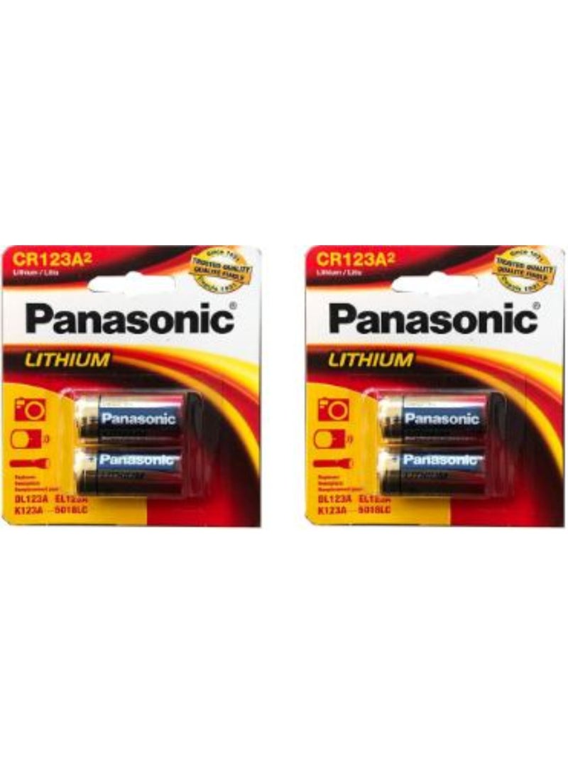 4-Pieces Panasonic CR123A Lithium 3V Batteries