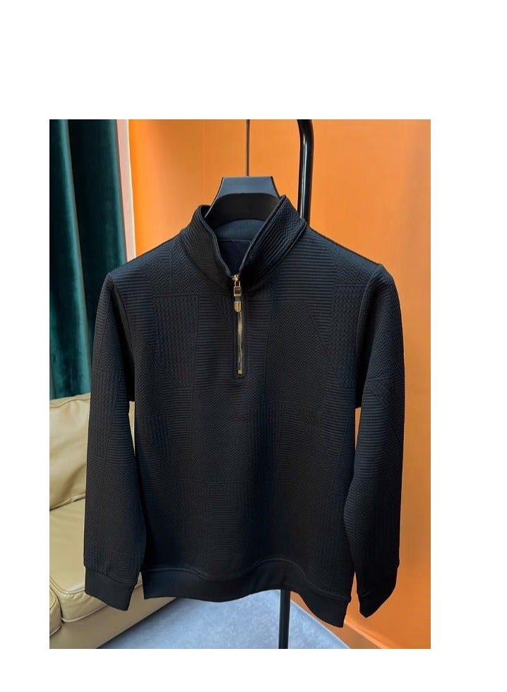 Men's Long Sleeved T-Shirt Lose Casual Pullover Base Hoodie  - Image 2