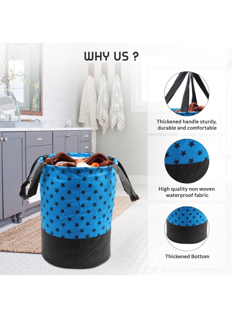 Perpetual Perpetual Cloth Basket For Laundry Waterproof Non Woven Cloth Bag For Storage Clothes Flodable Laundry Basket Bag With Handle 45 Liter bluestarw  - Image 2