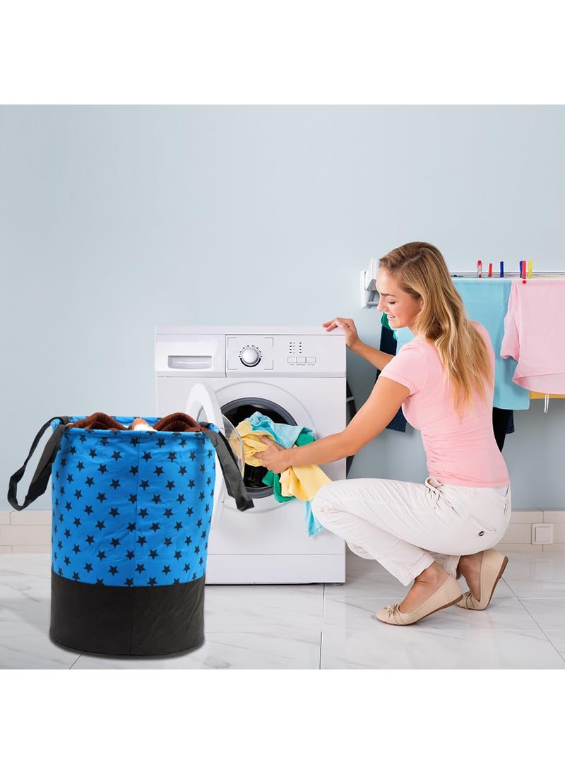 Perpetual Perpetual Cloth Basket For Laundry Waterproof Non Woven Cloth Bag For Storage Clothes Flodable Laundry Basket Bag With Handle 45 Liter bluestarw  - Image 3