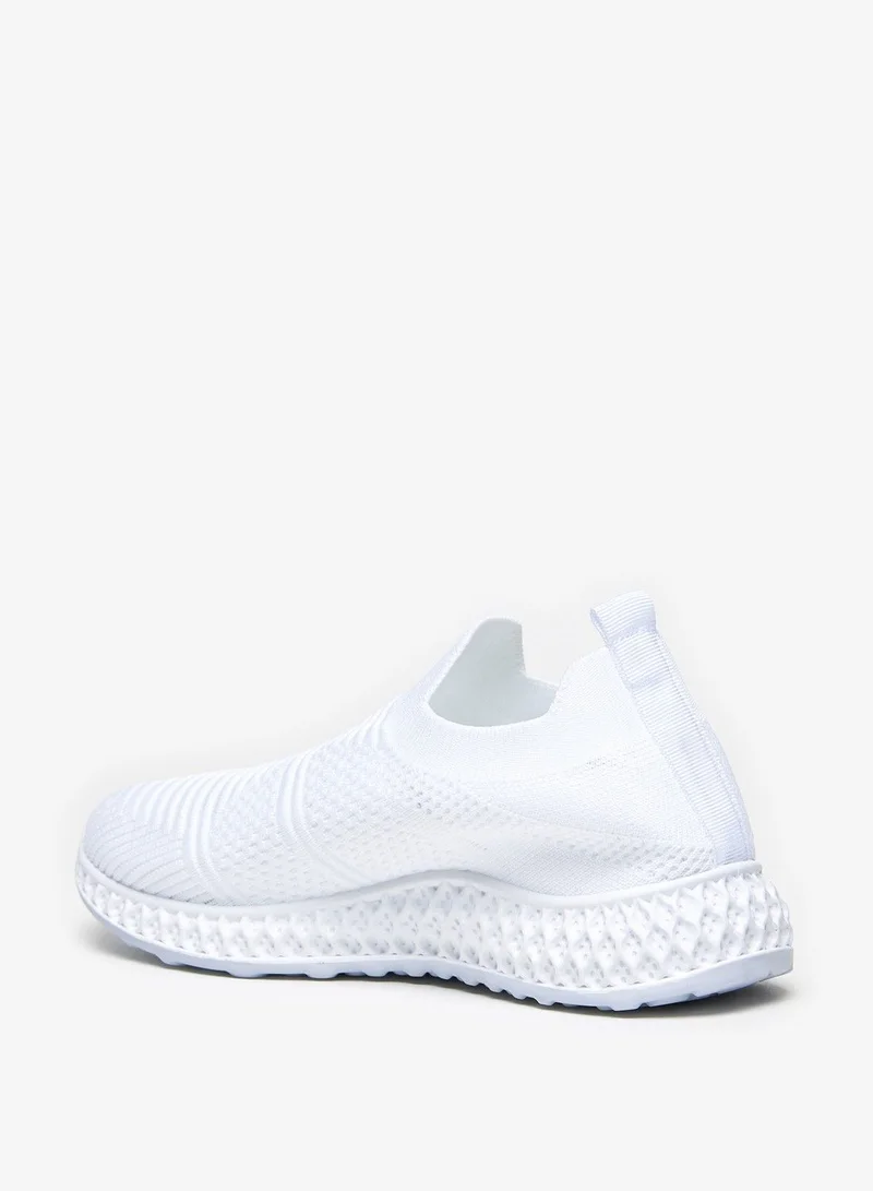 شو اكسبرس Textured Trainers with Pull Up Tab White