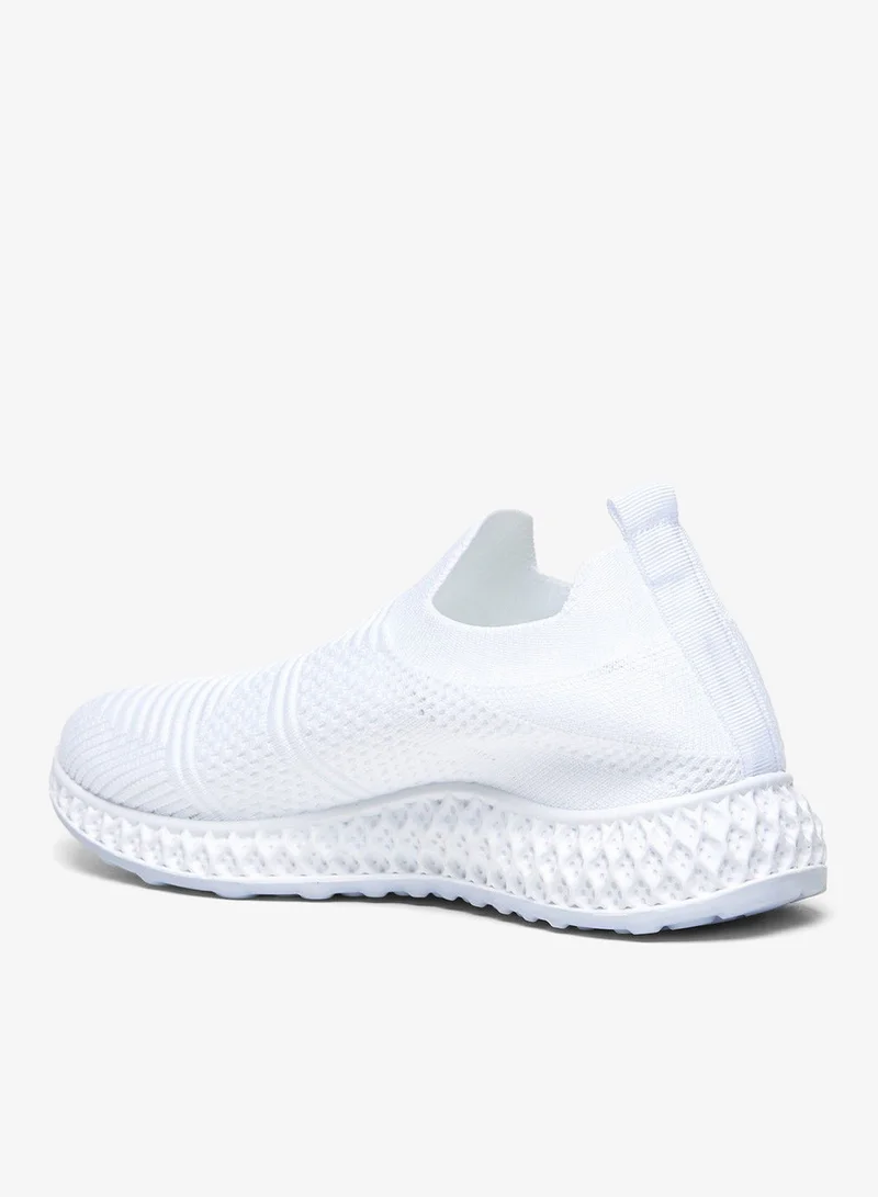 شو اكسبرس Textured Trainers with Pull Up Tab White