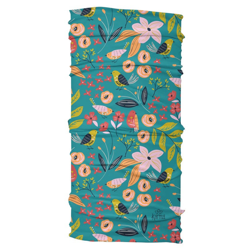Karma Bird Headband for Women - Wide - Fabric Headband and Stretchy Hair Scarf, Bird Blue - Image 2