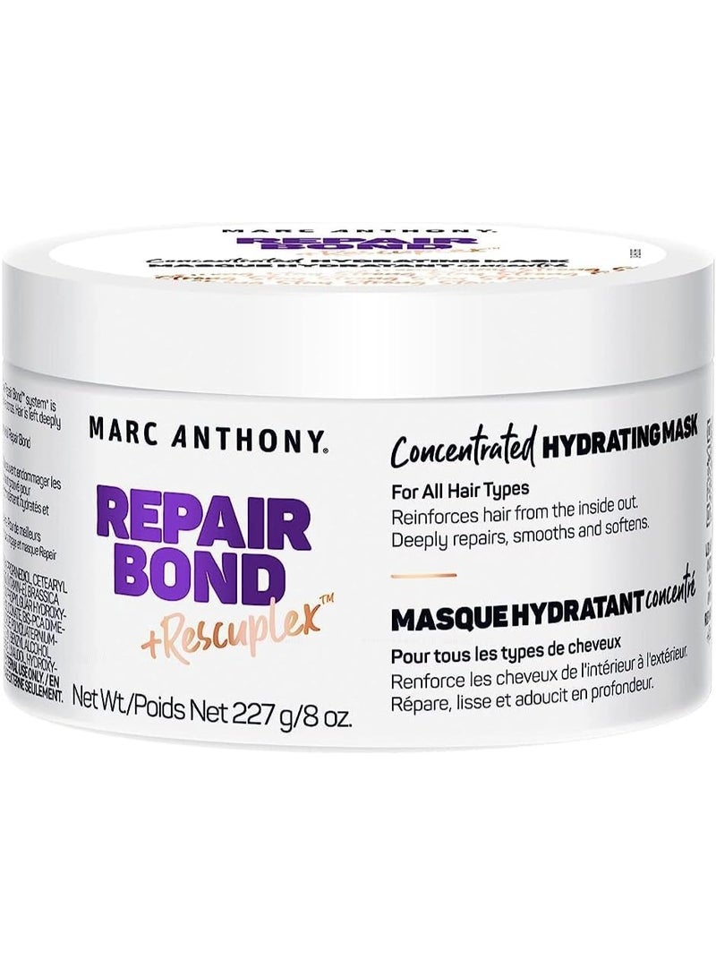 MARC ANTHONY Repairing Hair Mask, Repair Bond +Rescuplex - Repairs, Strengthens & Maintains Bonds within Hair - Eliminates Frizz, Flyaways & Reduce Breakage - Dry & Damaged Hair Professional Treatment 227g