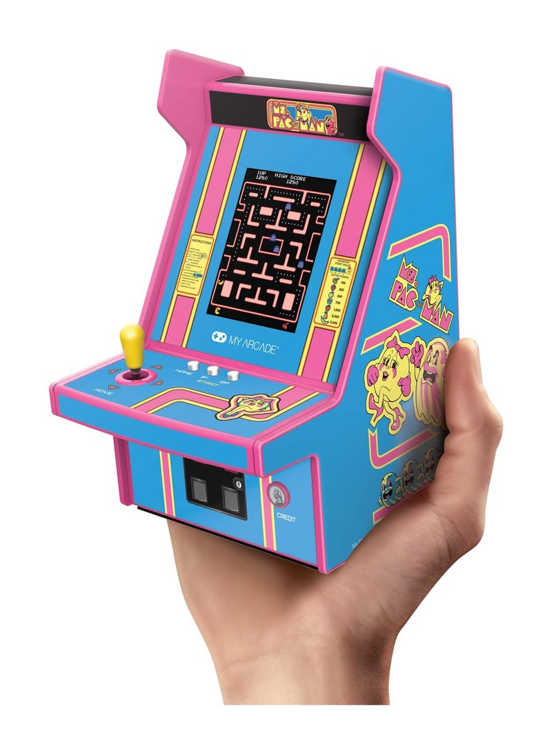 My Arcade Ms. Pac-Man Micro Player: 100 Games, 6.75" Mini Arcade Machine, Fully playable Video Game Collectible - Image 2