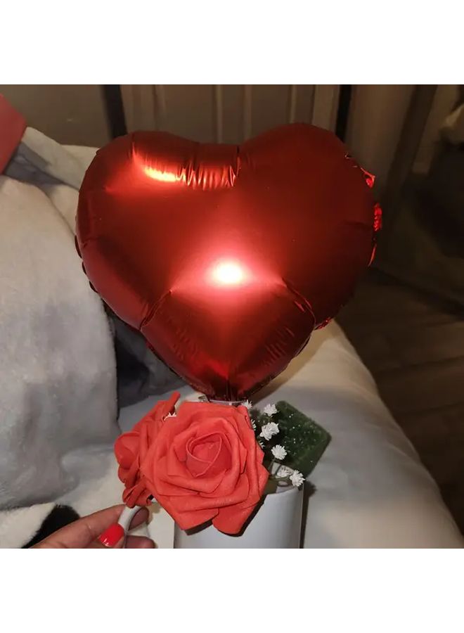 Red Heart Shaped Foil Balloons 6 Pack 9 84 Inch Shiny Metallic Finish For Valentine Wedding Birthday Party Decoration - Image 5