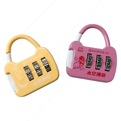 SHAKTISM Mini 3-Digit Combination Lock, Multicolour Metal Padlock for Bags and Luggage, TSA Approved -1Pc Random Design Dispatched(Password Luggage Lock -D4) - Image 1