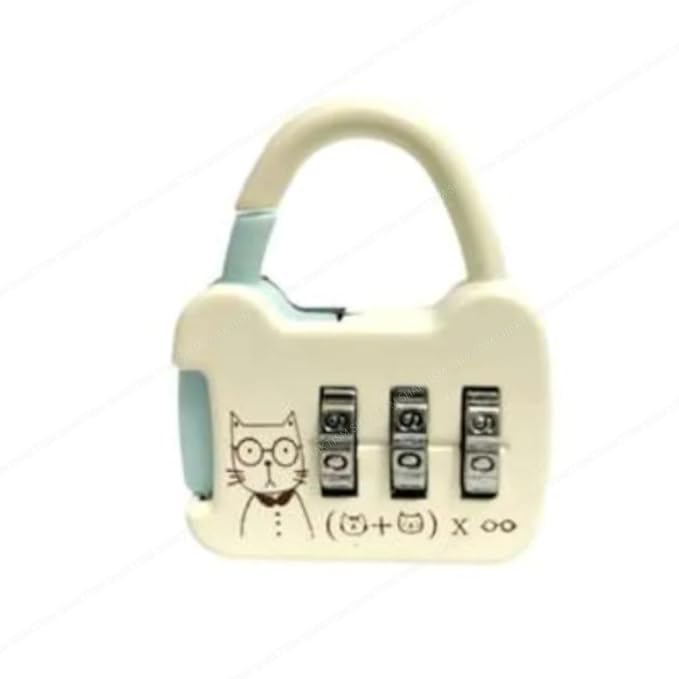 SHAKTISM Mini 3-Digit Combination Lock, Multicolour Metal Padlock for Bags and Luggage, TSA Approved -1Pc Random Design Dispatched(Password Luggage Lock -D4) - Image 3