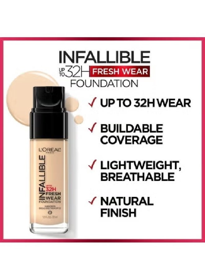 L'OREAL PARIS Infaillible 32H Fresh Wear Foundation 100 Linen - SPF 25 + Vitamin C​ - Image 4