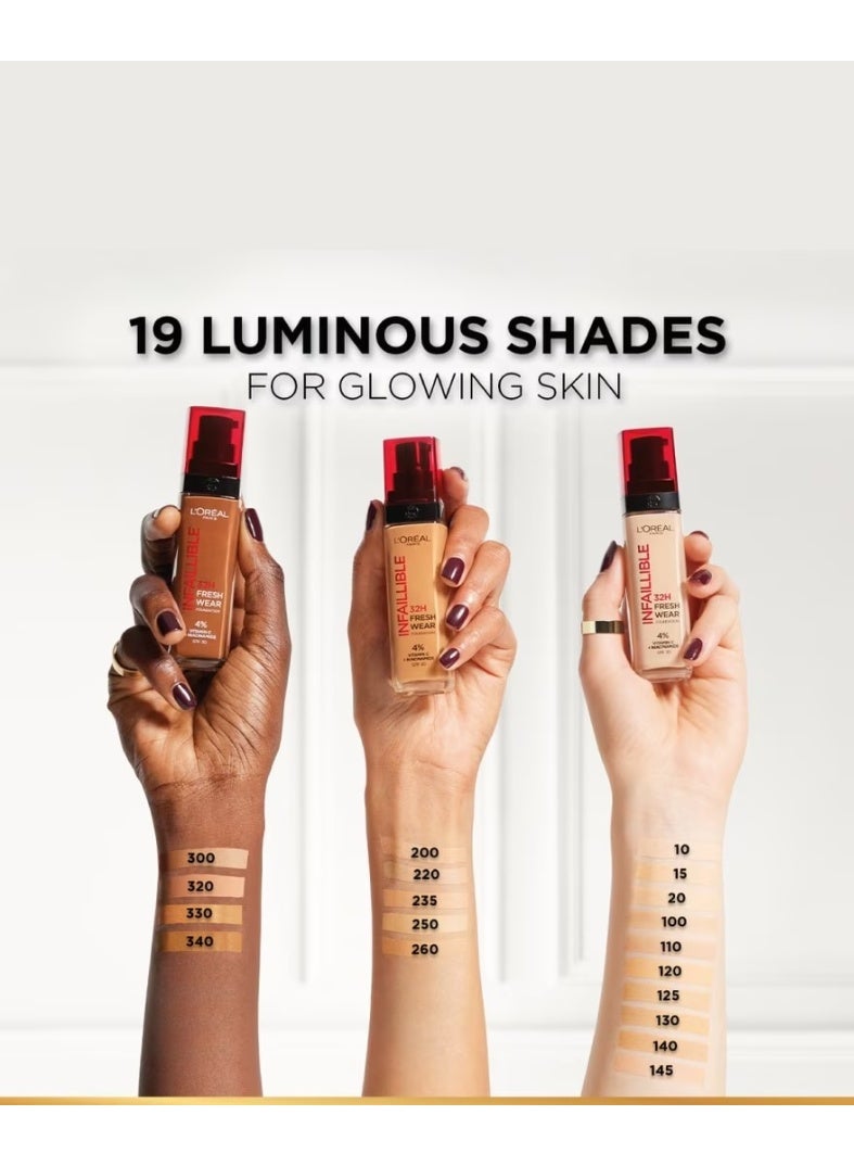 L'OREAL PARIS Infaillible 32H Fresh Wear Foundation 100 Linen - SPF 25 + Vitamin C​ - Image 5