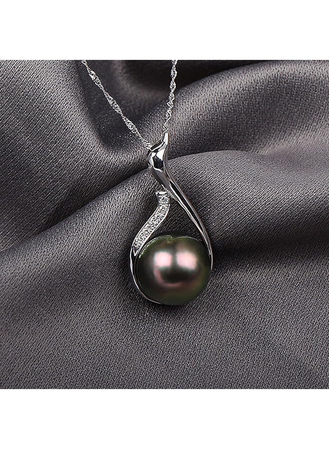 إيروريكس قلادة من اللؤلؤة المفردة للنساء قلادة من اللؤلؤ الأبيض المتدلي | قلادة أنيقة بسلسلة قابلة للتعديل | قلادة من اللؤلؤ المطلي بالفضة عيار 18 قيراطًا للنساء - Image 5