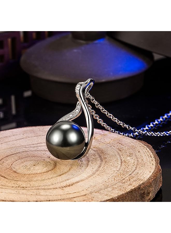 إيروريكس قلادة من اللؤلؤة المفردة للنساء قلادة من اللؤلؤ الأبيض المتدلي | قلادة أنيقة بسلسلة قابلة للتعديل | قلادة من اللؤلؤ المطلي بالفضة عيار 18 قيراطًا للنساء - Image 4