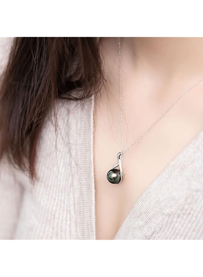 إيروريكس قلادة من اللؤلؤة المفردة للنساء قلادة من اللؤلؤ الأبيض المتدلي | قلادة أنيقة بسلسلة قابلة للتعديل | قلادة من اللؤلؤ المطلي بالفضة عيار 18 قيراطًا للنساء - Image 2