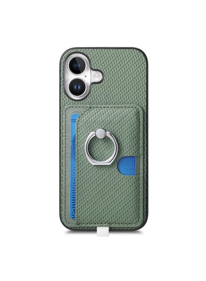 Zaboon Case For iPhone 11 Carbon Fiber Ring Side Insert Card Bag MagSafe Phone Case - Image 2