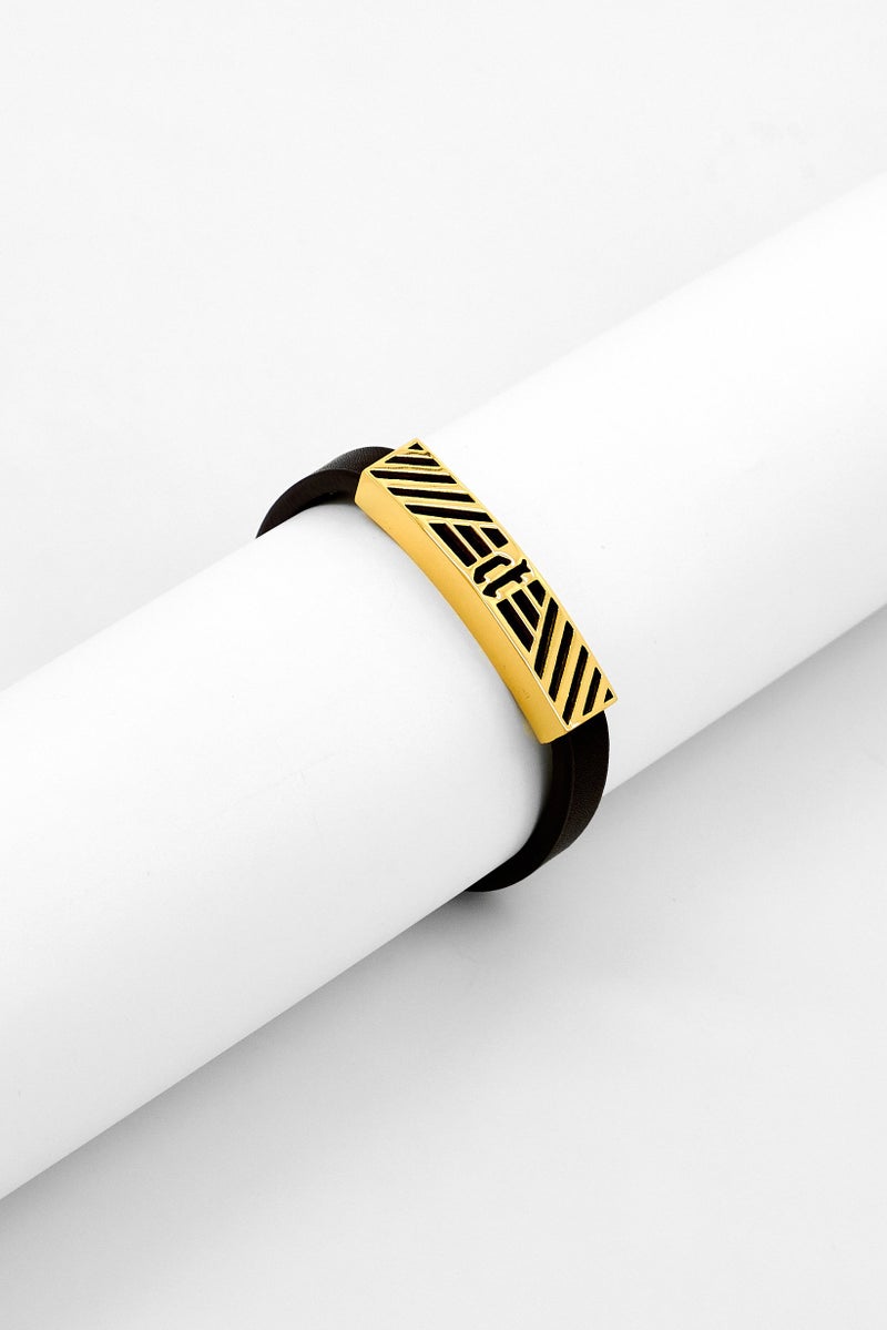 POLICE Men Urban Rebel Latitude Bracelet, Brown/Gold - Image 1