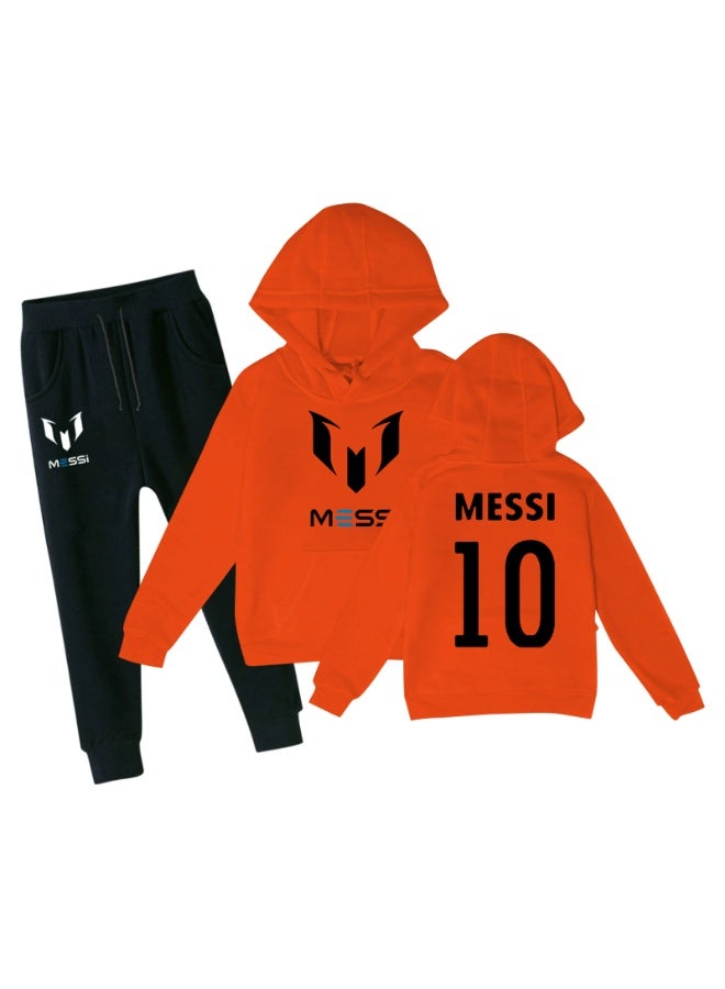 MESSI Football star Messi printed children's hooded sweater casual trousers sports suit - Image 1