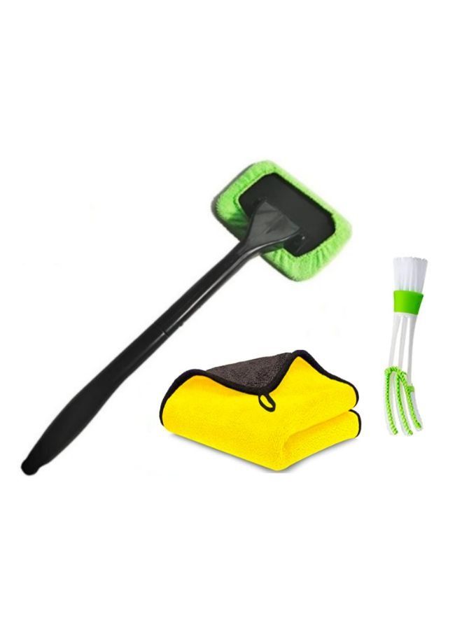 3-in-1 Auto Interior Cleaning Tool نافذة منظف زجاج الفرشاة فرشاة قابلة للغسل القماش وفتحة التهوية تنظيف فرشاة مجموعة - Image 1