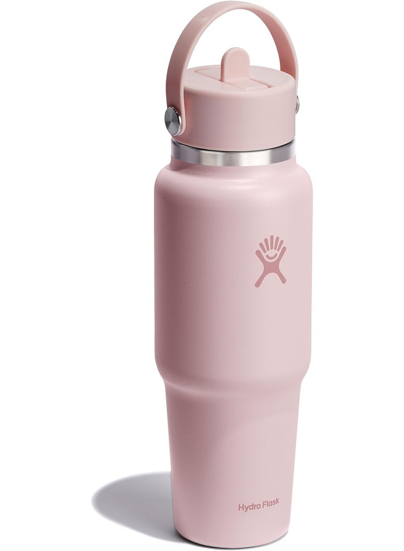 Hydro Flask زجاجة سفر هايدرو فلاسک 946 مل (32 أونصة) - زجاجة ماء من الفولاذ المقاوم للصدأ مع غطاء قشة مرن - تريليوم - Image 2