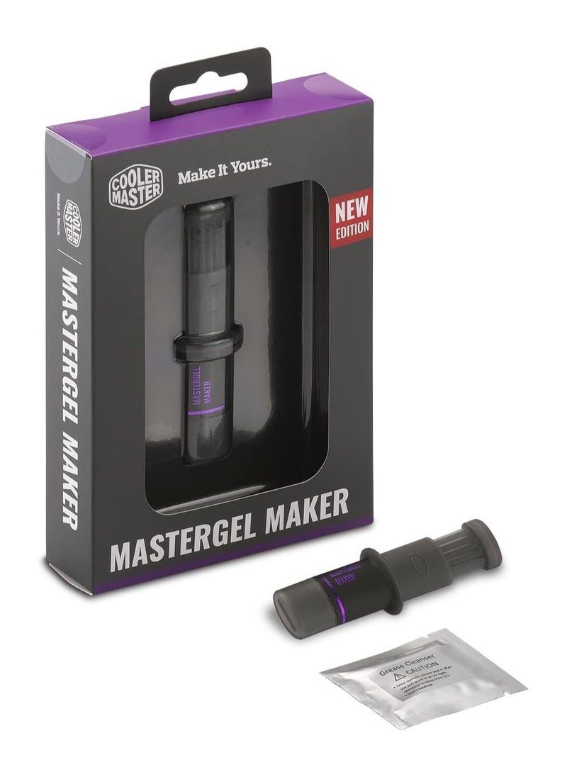 Cooler Master New MasterGel Maker, High Performance Heatsink Thermal Paste, 11 W/mK Thermal Conductivity Compound for CPU and GPU Coolers, Nanoscale Grease, Flat-Nozzle Applicator for Easy Use