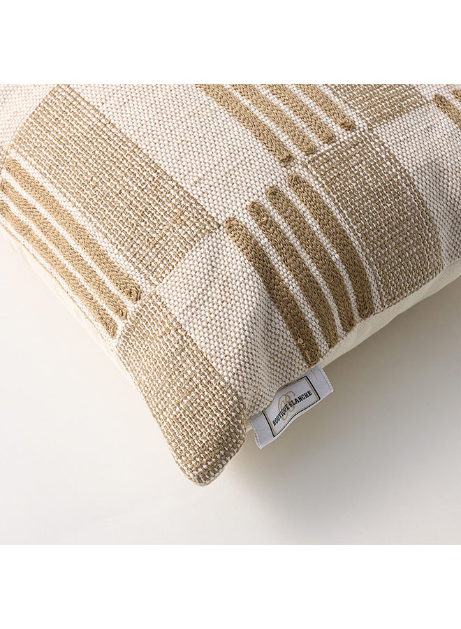 Boutique Blanche textured cotton embroidered cushion - Image 2