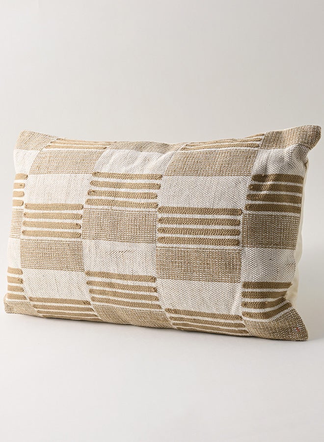 Boutique Blanche textured cotton embroidered cushion - Image 1