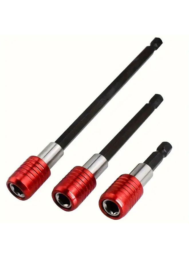 3Pcs Hex Shank Quick Release Drill Bit Set With Self Locking 100ML Extension Rod - Image 1