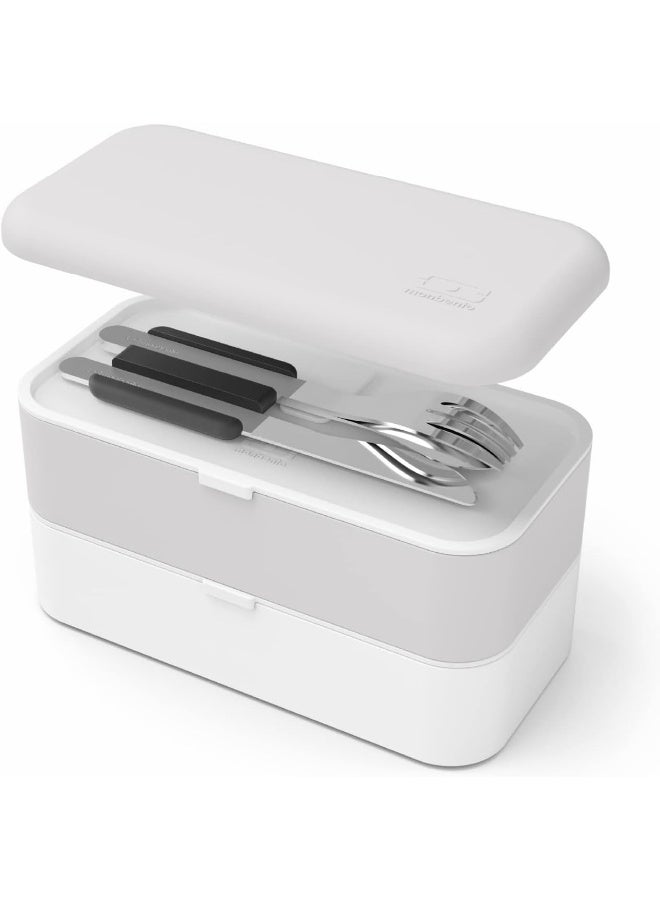 MONBENTO - MB Slim Box Onyx Lunch Box Cutlery Set - 3 Pieces Fork Knife Spoon - Nomadic Cutlery for MB Original Bentos and MB Square - Ideal for Work/School/Picnic - Stainless Steel - Black - Image 4