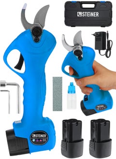 Steiner German 128 Vf 10 Ah Brushless Motor Battery Powered Vineyard Shears Branch Pruning Shearing Shears Machine with Bag Blue 