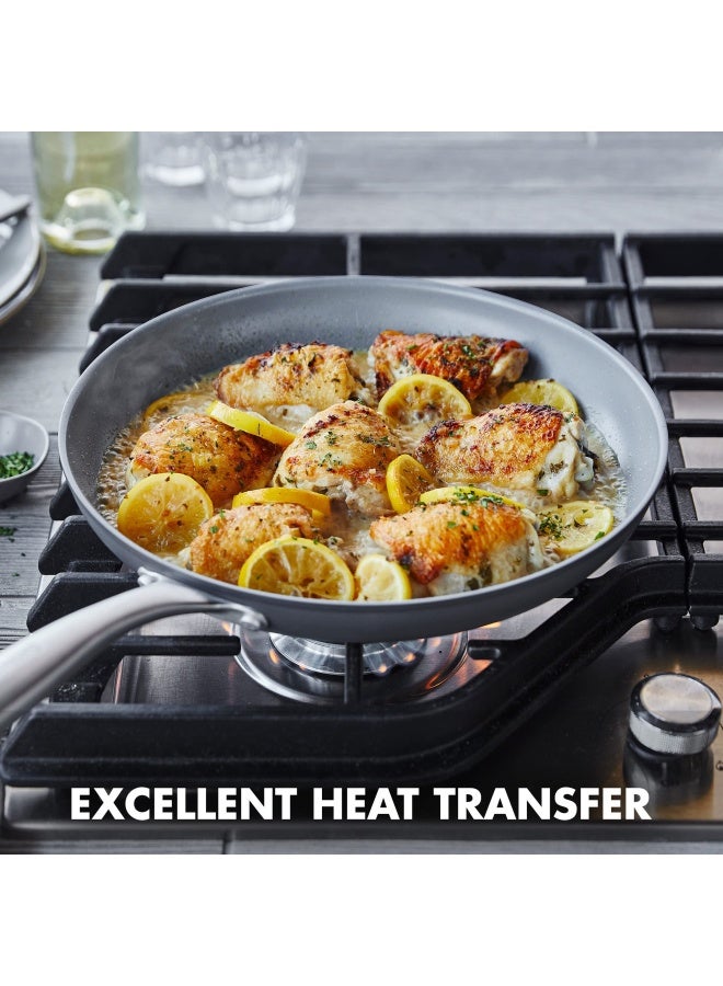 Greenpan GreenPan Lima Ceramic Hard Anodized 12 Frying Pan Skillet with Lid PFASPFOAFree Nontoxic Pots and Pans Oven  Broiler Safe Stainless Steel Handle Cookware for Eggs  Omelet Gray  - Image 4