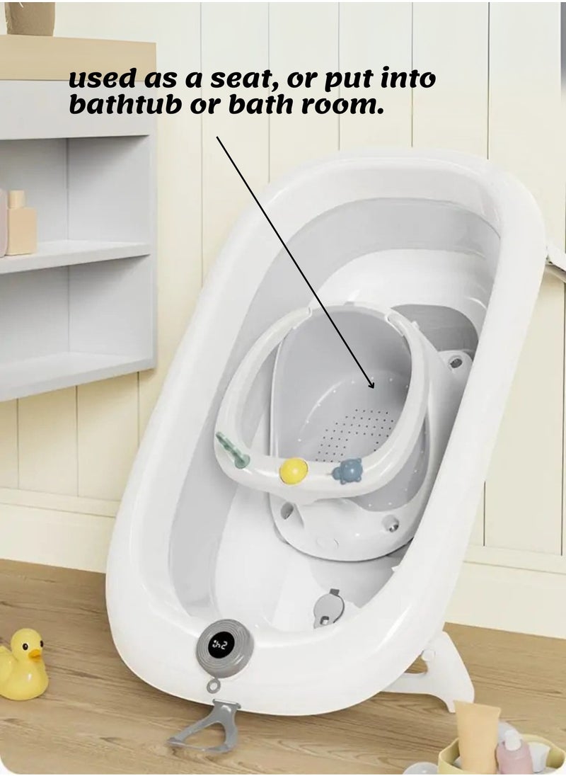 Moms Magic Baby Bath Seat with Safety Guardrail – 3 Fun Toys, 4 Suction Cups, Compact & Portable Bath Chair – Ideal for Bathtub or Bathroom  - Image 4