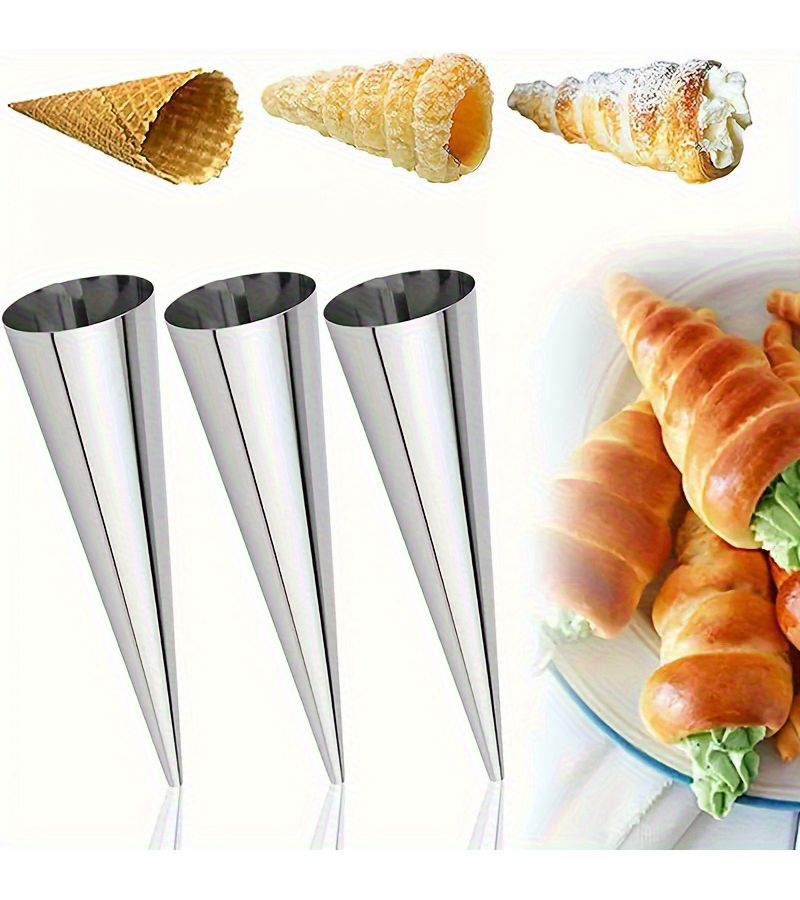8Pcs Stainless Steel Cream Cone Molds Heavy Duty Nonstick Baking Pastry Tools - Image 5