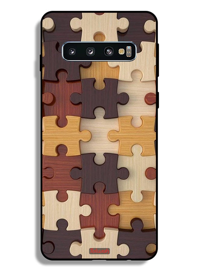 Tolwak Samsung Galaxy S10 Plus Protective Case Cover Wooden Pattern - Image 2