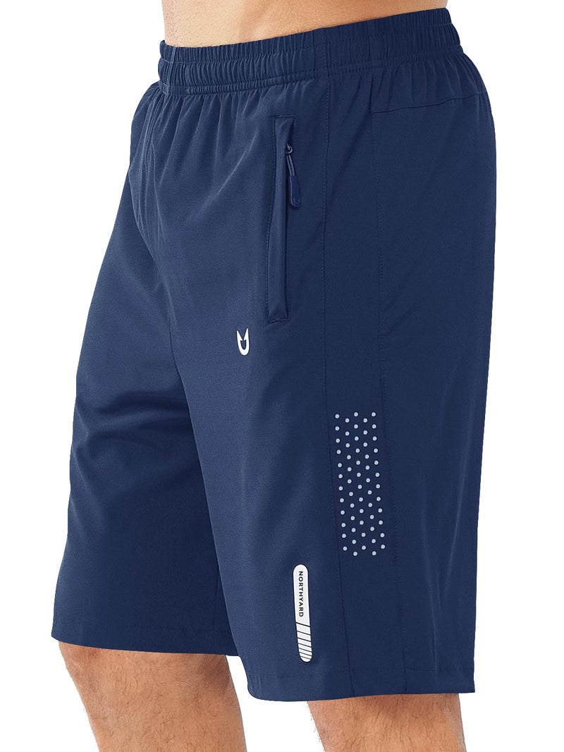 NORTHYARD Men's Athletic Running Shorts Quick Dry Workout Shorts 7"/ 5"/ 9" Lightweight Sports Gym Basketball Shorts Hiking Exercise DARKBLUE-9inch XL - Image 1