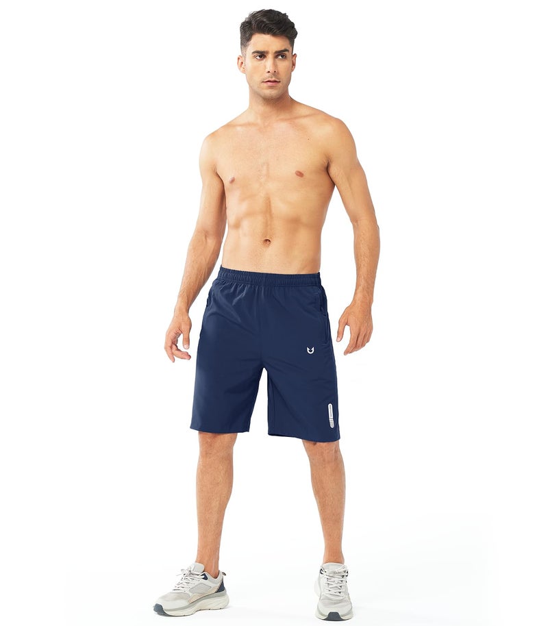 NORTHYARD Men's Athletic Running Shorts Quick Dry Workout Shorts 7"/ 5"/ 9" Lightweight Sports Gym Basketball Shorts Hiking Exercise DARKBLUE-9inch XL - Image 4