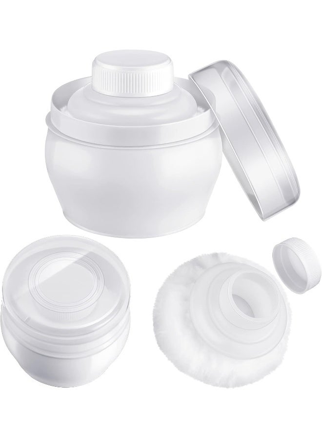 Cunhill 4 Pcs Body Powder Container After Bath Baby Fluffy Puff Kit Baby Body Care Cosmetic Bath Powder Container with a Large Handle Puff Box for Home Travel - Image 1