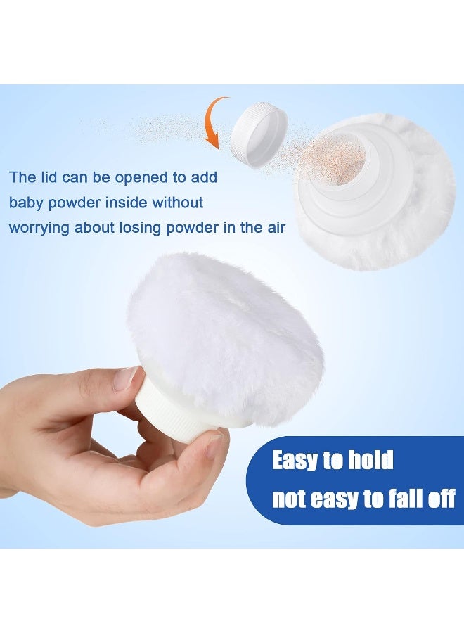 Cunhill 4 Pcs Body Powder Container After Bath Baby Fluffy Puff Kit Baby Body Care Cosmetic Bath Powder Container with a Large Handle Puff Box for Home Travel - Image 4