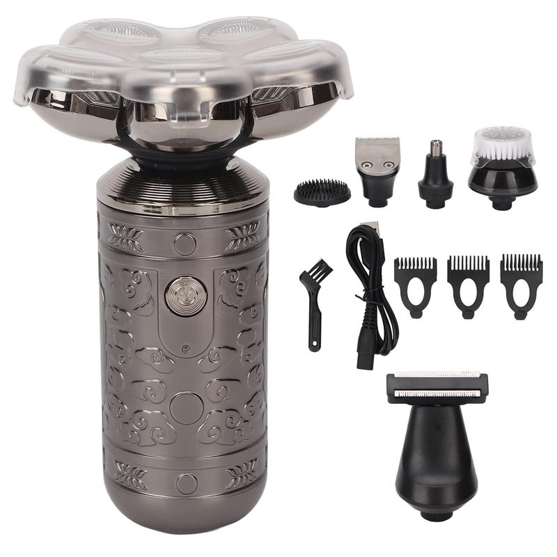 klarako 6 in 1 Electric Head Clipper Floating Blades, Electric for Men, Electric Head Shavers for Bald Men Cordless, Wet Dry Use Hair Grooming Kit for Men Grey - Image 1