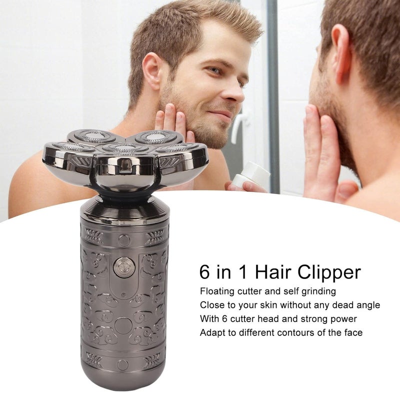 klarako 6 in 1 Electric Head Clipper Floating Blades, Electric for Men, Electric Head Shavers for Bald Men Cordless, Wet Dry Use Hair Grooming Kit for Men Grey - Image 4