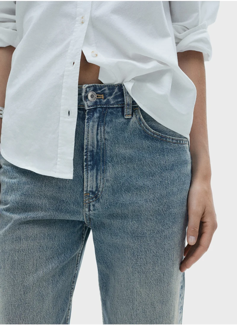 مانجو Miami Medium Rise Straight Fit Jeans
