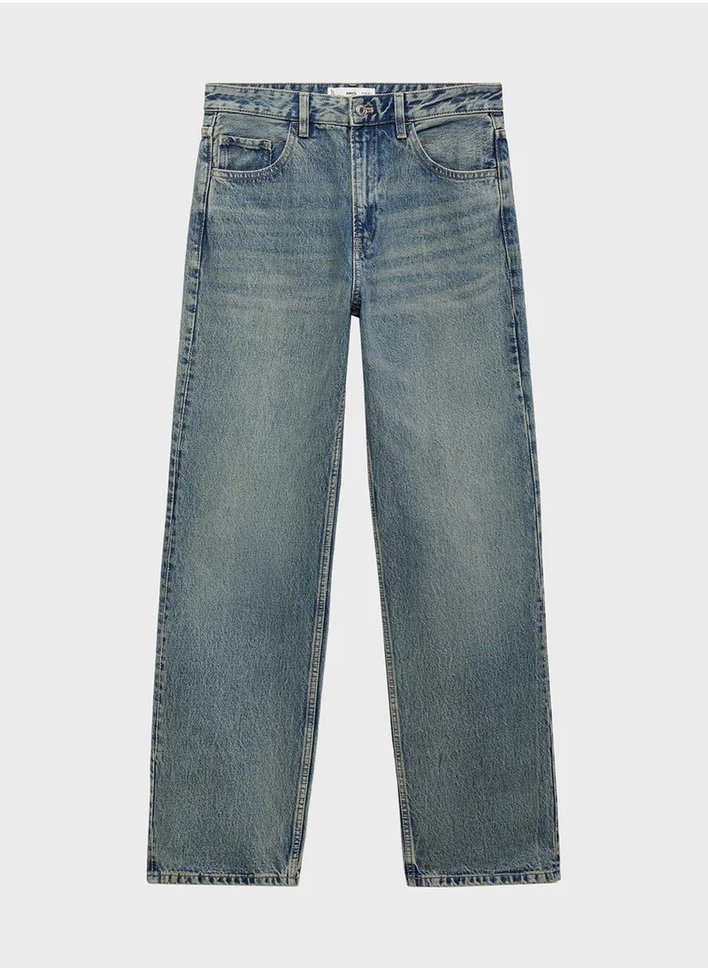 مانجو Miami Medium Rise Straight Fit Jeans