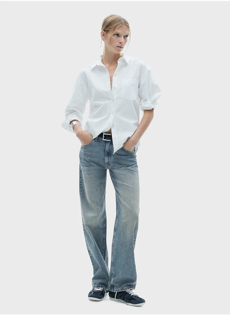 مانجو Miami Medium Rise Straight Fit Jeans