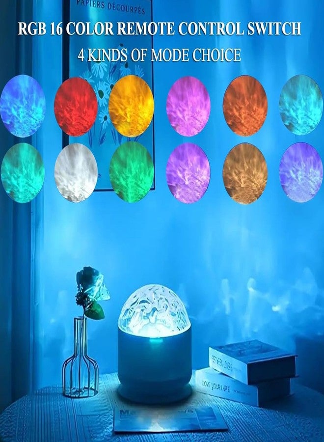 Neioaas 2 in 1 Northern Lights Projector, 16 Color Aurora Night Light Projector,Remote Galaxy Light Projector,USB Recharge Ocean Wave Projector for Playroom Birthday Kids Teen Gift (Aurora & Wave) - Image 2