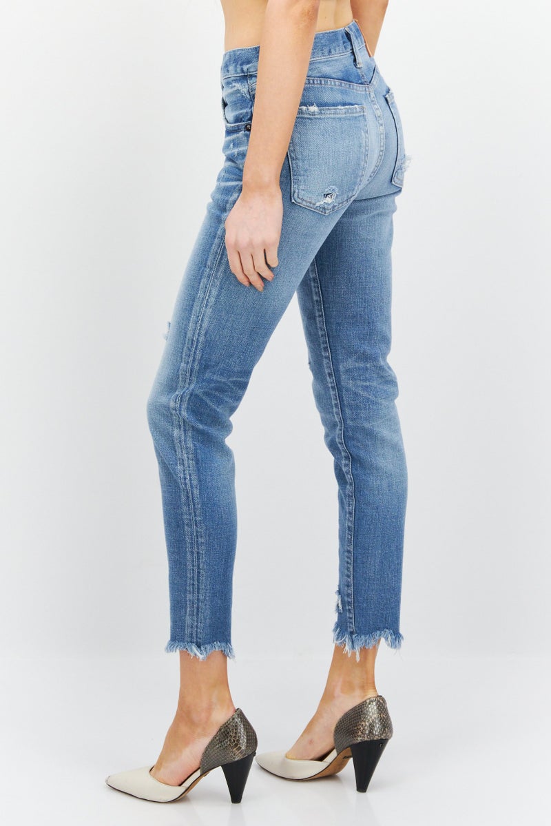 Moussy Women Regular Fit Washed Stretchable Jeans, Light Blue - Image 4
