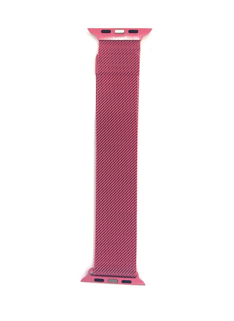 Belking - Stainless-Steel Mesh Milanese Replacement Strap 45/44/42mm For Apple Watch Series 7 / 6 / SE / 5 / 4  Pink - Image 1