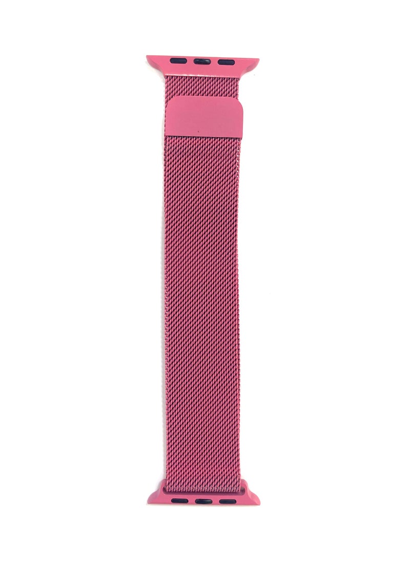 Belking - Stainless-Steel Mesh Milanese Replacement Strap 45/44/42mm For Apple Watch Series 7 / 6 / SE / 5 / 4  Pink - Image 1
