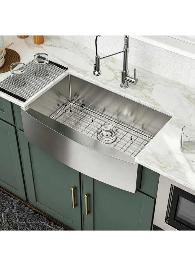 ELITE APRON SB9050S Freestanding Grey Matte Stainless Steel Kitchen Sink – Premium Single Bowl Apron Front Sink - Image 2