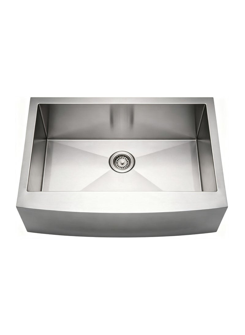 ELITE APRON SB9050S Freestanding Grey Matte Stainless Steel Kitchen Sink – Premium Single Bowl Apron Front Sink - Image 1